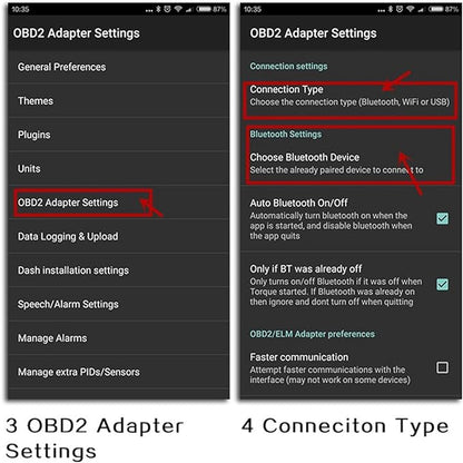 Autool Lecteur de codes d'erreur Bluetooth Scanner OBD C1 V1.5 pour ELM327 pour Torque Android OBDII