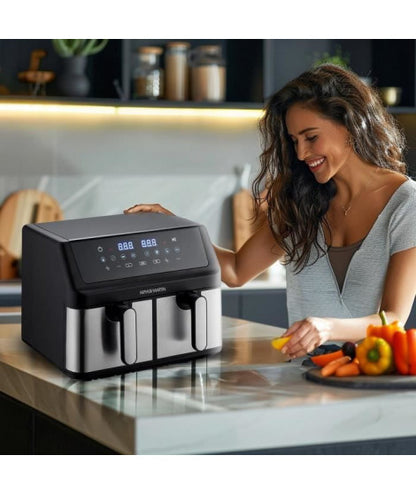 FRITEUSE SANS HUILE - ARTHUR MARTIN - AIRFRYER - 2 CUVES DE 4,5L - 2000W - AFFICHAGE LED neuve