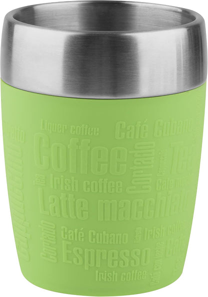 tasse isotherme, mug avec couvercle, revêtement silicone, 200ml, Bleu maritime