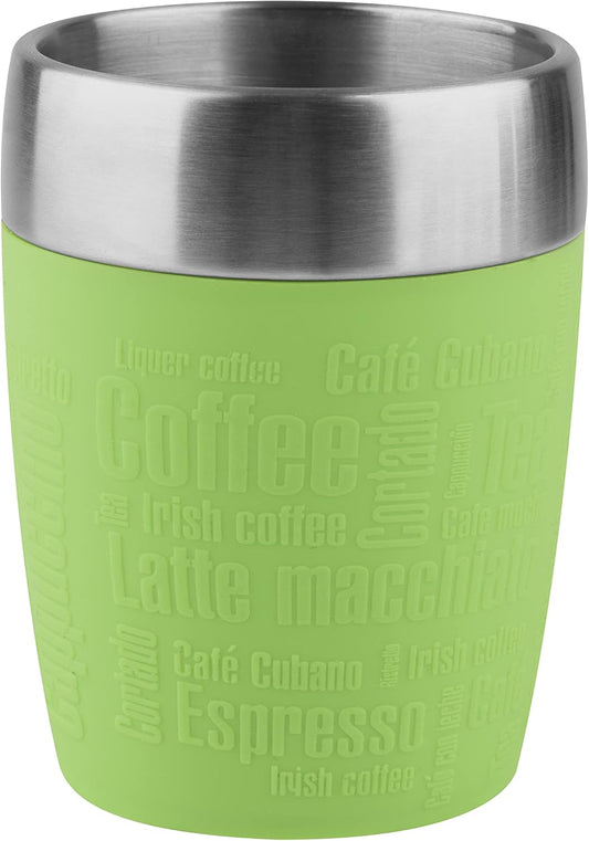 tasse isotherme, mug avec couvercle, revêtement silicone, 200ml, Bleu maritime