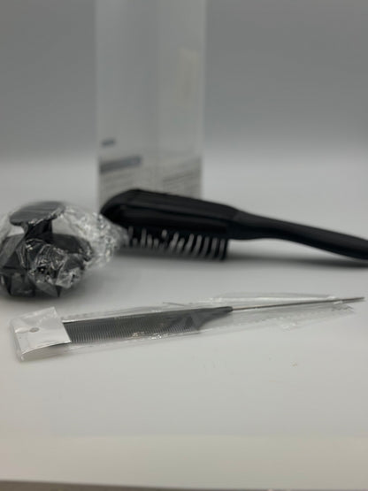 Kits 3 pièces peigne noir à huit griffes peigne en silicone souple pour cheveux bouclés secs et humides