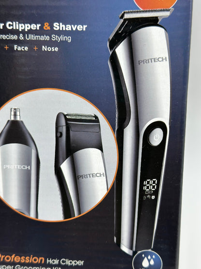 PRITECH Tondeuses à Cheveux pour Hommes, Tondeuse à Nez, Micro Rasoirs 3 en 1 Kit de Soins pour Hommes sans Fil et Rechargeable, Tondeuse à Cheveux Électrique avec Écran LED et Tête de Coupe T, IPX6