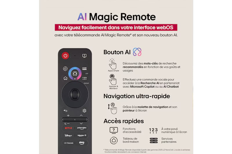 75 pouces (189 cm) | LG QNED evo AI QNED85 MiniLED | 4K Smart TV | 2025