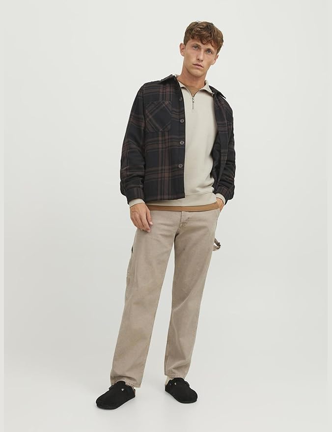 JACK & JONES sweat Demi-Fermeture éclair Demi-Fermeture éclair Uni