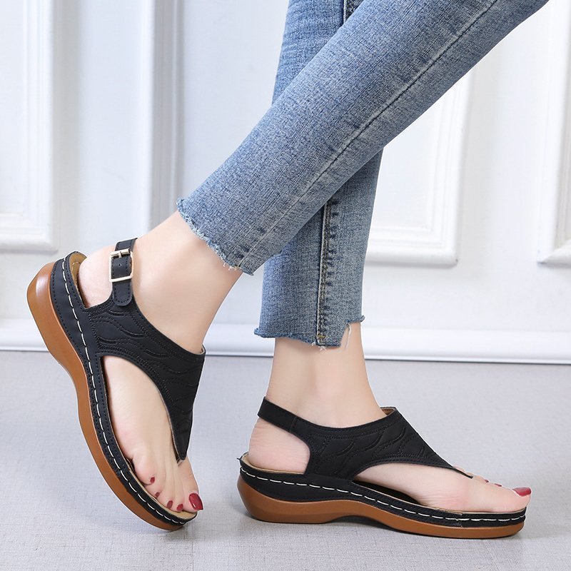 Sandales "Infinity-Wedge" – Tongs Compensées Minimalistes & Confort Absolu
