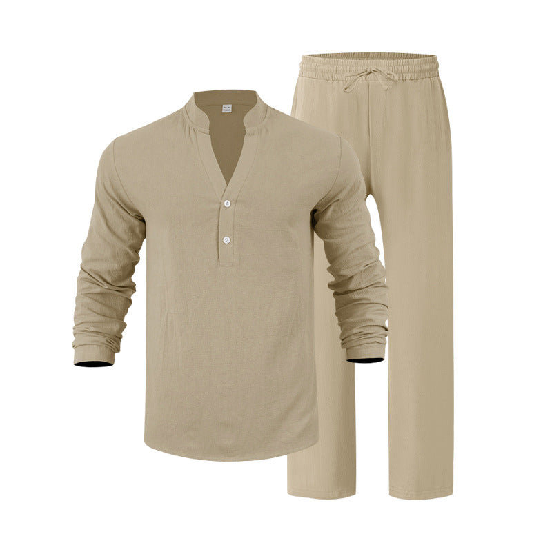 Ensemble "Zen-Linen" – Chemise Henley à Col en V & Pantalon Fluide – Look Relax & Respirant
La légèreté d'un souffle pour vos journées ensoleillées