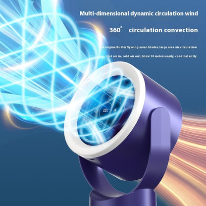 Ventilateur Mural & Bureau "Aurora-Breeze" – Rechargeable, Éclairage LED & Affichage Digital