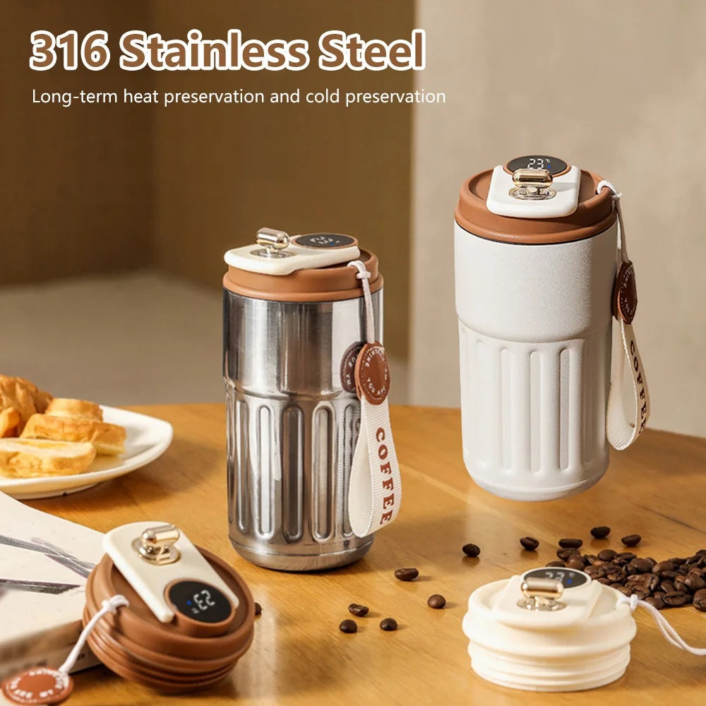 Thermos "Smart-Temp" 450ml – Affichage LED Tactile & Acier Inoxydable