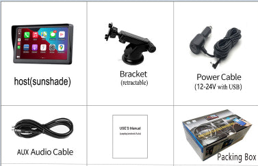 Écran 7 IPS inteligente Sans fil pour voiture Carplay Auto Mobile Téléphone Écran de projection Navigation