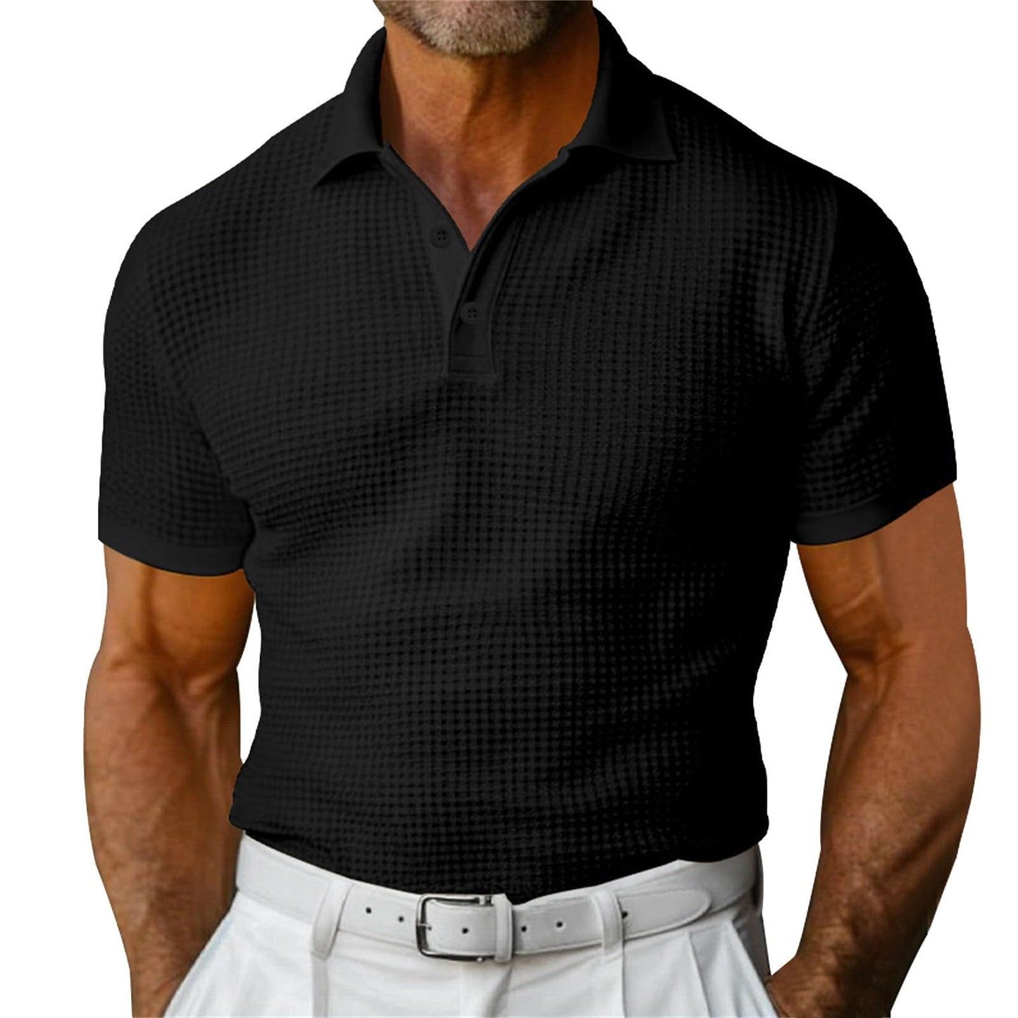 Polo "Signature" Texturé – Col Zippé & Coupe Ajustée