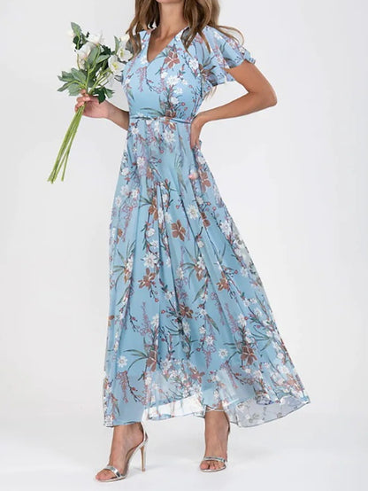 Robe Maxi "Flora" – Douceur de Mousseline & Imprimé Bohème