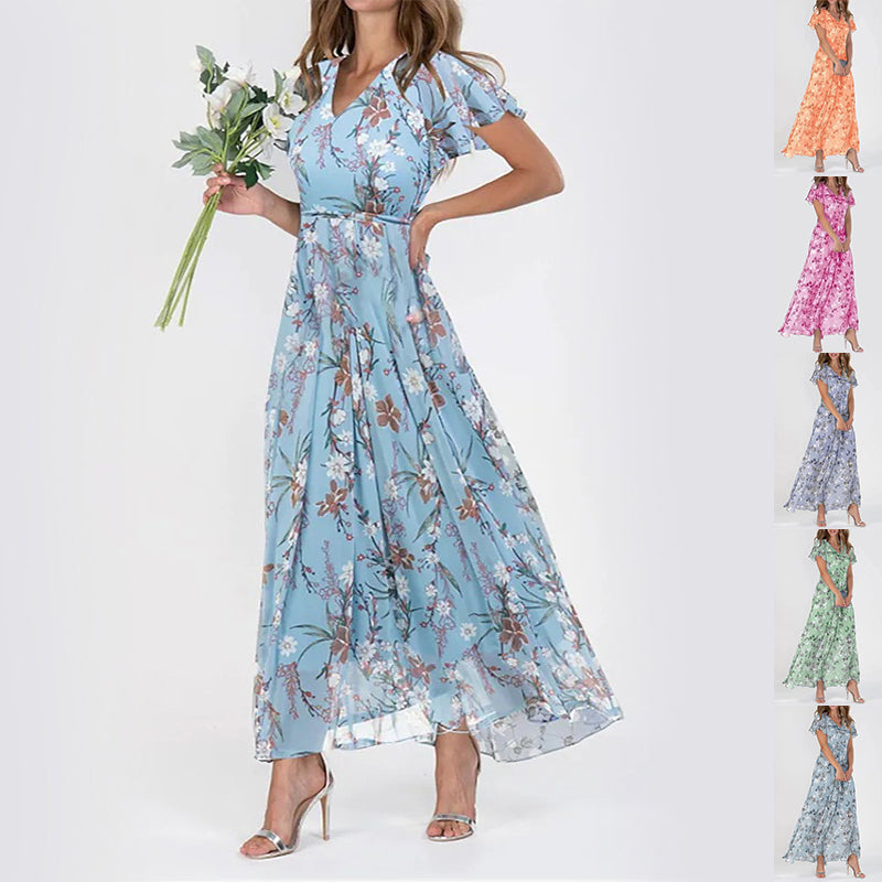 Robe Maxi "Flora" – Douceur de Mousseline & Imprimé Bohème
