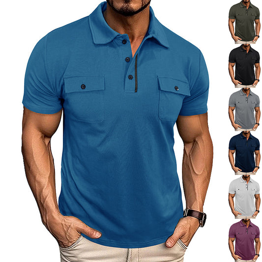 Polo "Tactical-Summer" – Coupe Ajustée, Doubles Poches Poitrine & Style Outdoor