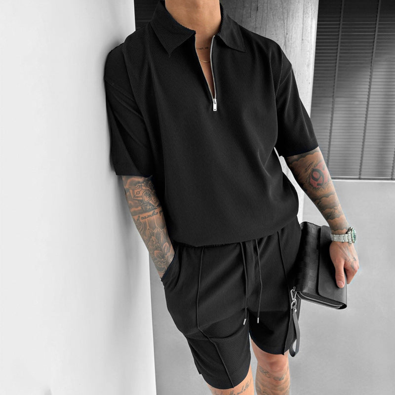 Ensemble "Urban-Easy" – Duo Haut à Zip & Short à Cordon