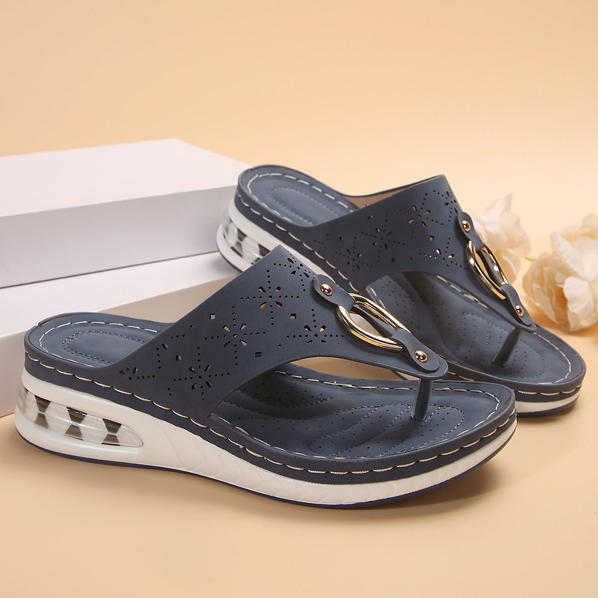 Sandales "Air-Step" à Semelle Épaisse – Confort Coussin d'Air & Design Creux
