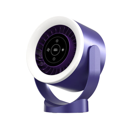 Ventilateur Mural & Bureau "Aurora-Breeze" – Rechargeable, Éclairage LED & Affichage Digital