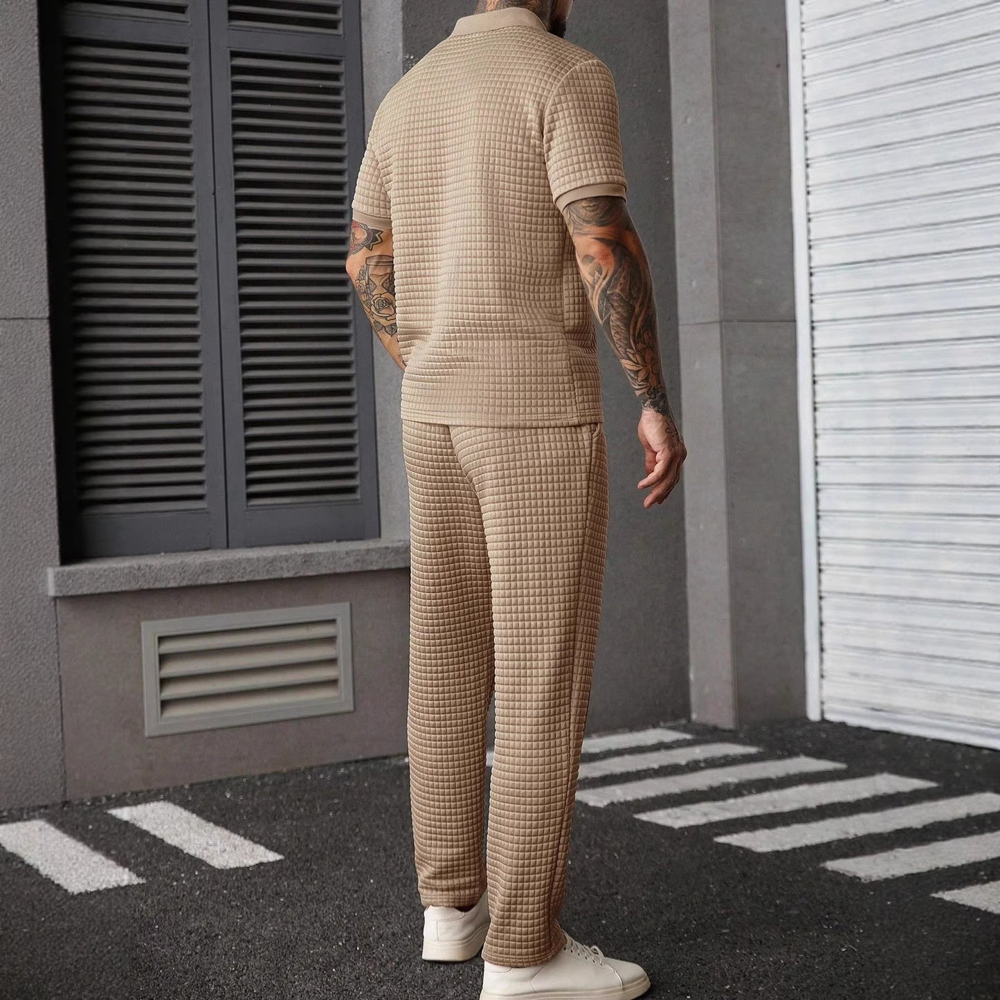 Ensemble Deux Pièces De Polo Zippé Décontracté
