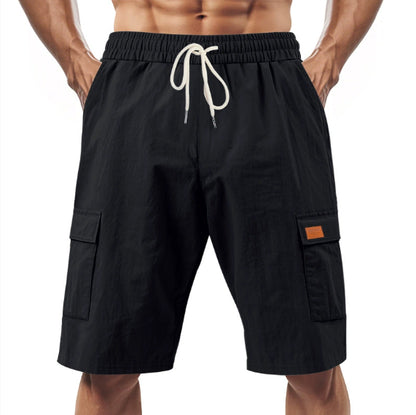 Short Cargo "Horizon-Lin" – Taille Élastique, Cordon de Serrage & Poches Latérales
