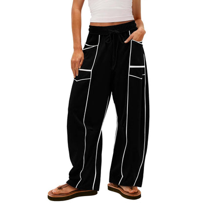 Pantalon Cargo Graphique "Aura" – Coupe Large & Détails Contrastés