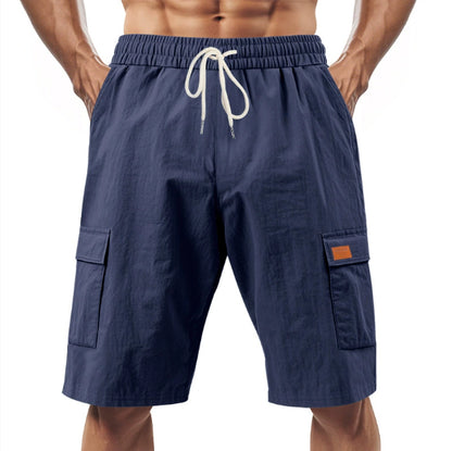 Short Cargo "Horizon-Lin" – Taille Élastique, Cordon de Serrage & Poches Latérales