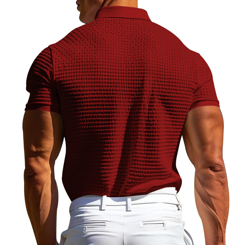Polo "Signature" Texturé – Col Zippé & Coupe Ajustée