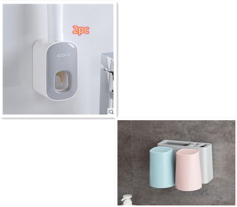 Distributeur "Smile-Press" – Porte-Dentifrice Automatique & Support Mural Antibacté