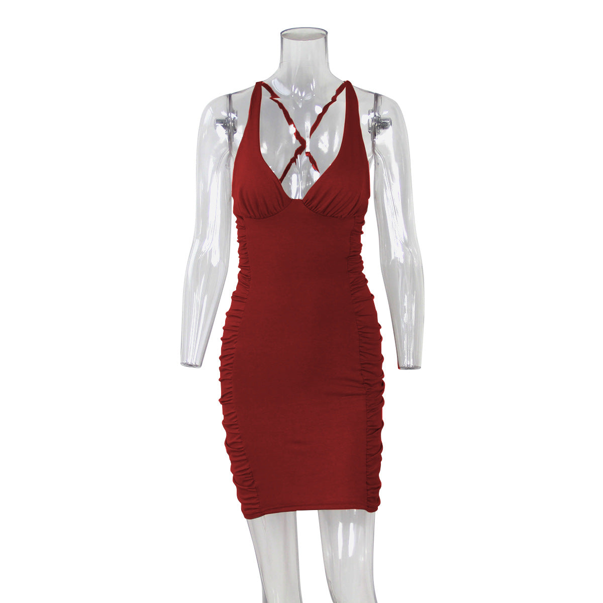 Mini Robe "Vénus" – Dos Nu Drapé & Décolleté Plongeant