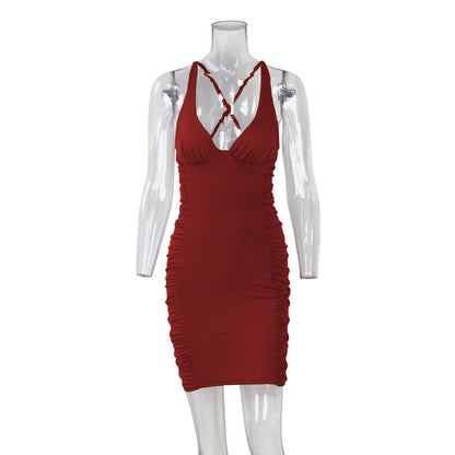 Mini Robe "Vénus" – Dos Nu Drapé & Décolleté Plongeant