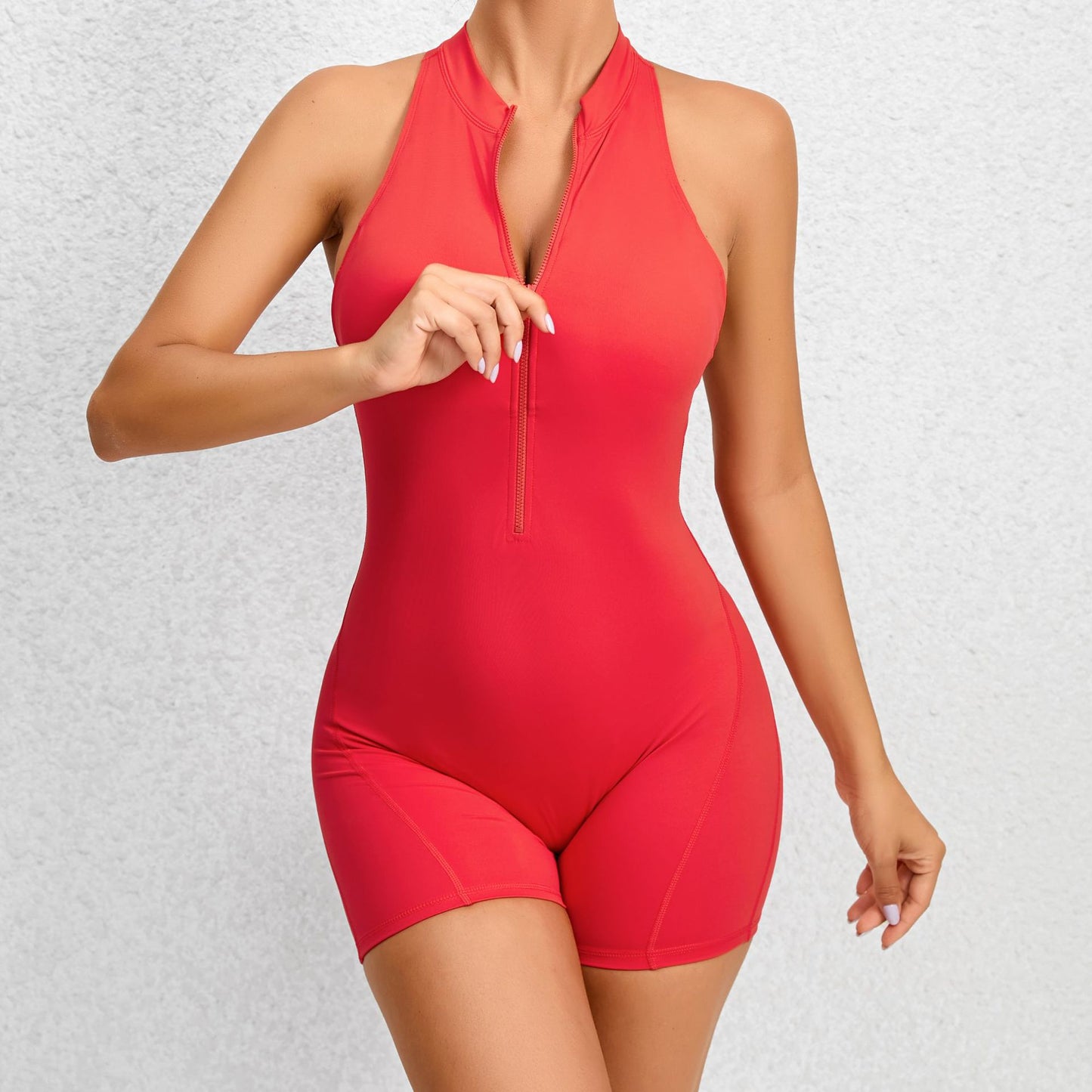 Combinaison "Body-Sculpt" – Short de Yoga à Fermeture Éclair & Effet Push-Up