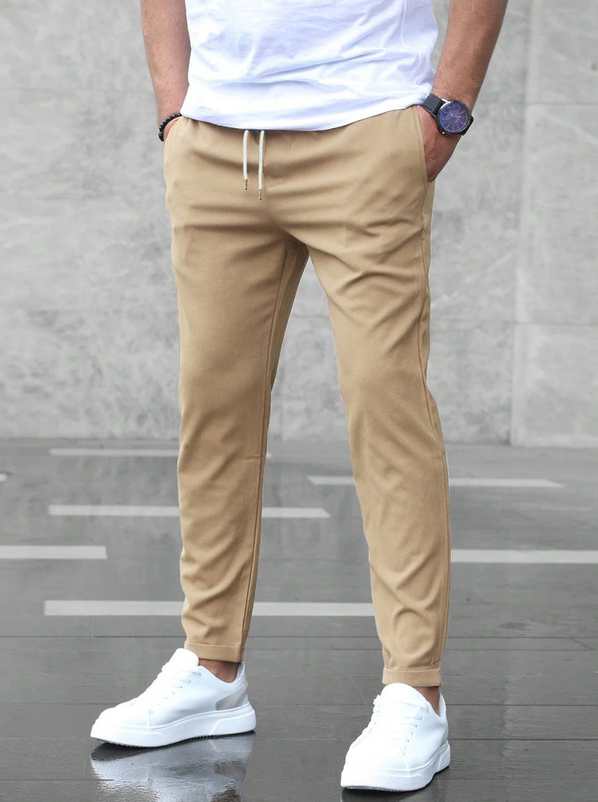 Pantalon "Urban-Slim" – Coupe Crayon Ajustée & Taille à Cordon