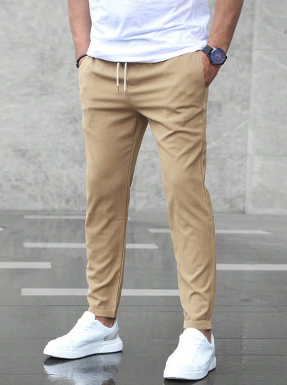 Pantalon "Urban-Slim" – Coupe Crayon Ajustée & Taille à Cordon