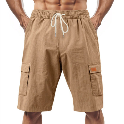 Short Cargo "Horizon-Lin" – Taille Élastique, Cordon de Serrage & Poches Latérales