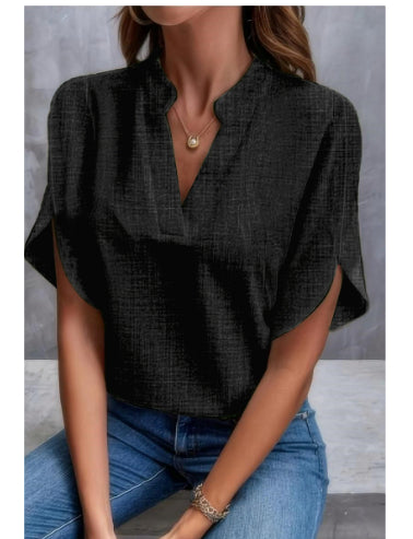 Blouse "Silk-Mist" en Mousseline – Col en V & Coupe Fluide Élégante