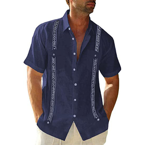 Chemise "Habana Print" – Style Guayabera Moderne & Coupe Décontractée
