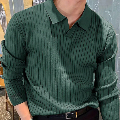 Polo "Waffle-Knit" – Maille Gaufrée Extensible & Coupe Slim Élégante