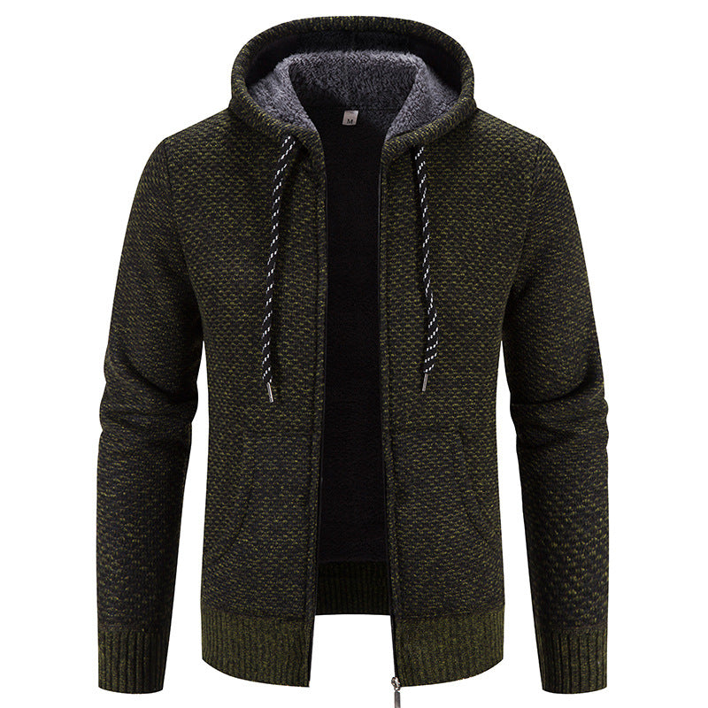 Manteau d'hiver Fermeture à glissière Couleur unie Manches longues Cordon de serrage avec capuche