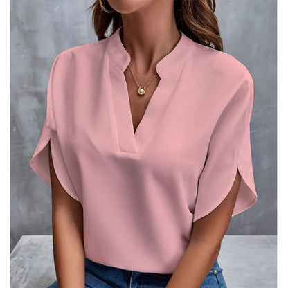 Blouse "Silk-Mist" en Mousseline – Col en V & Coupe Fluide Élégante