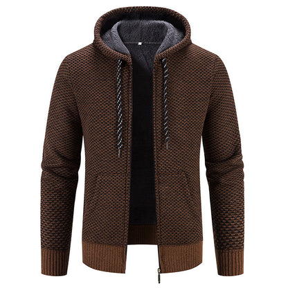 Manteau d'hiver Fermeture à glissière Couleur unie Manches longues Cordon de serrage avec capuche