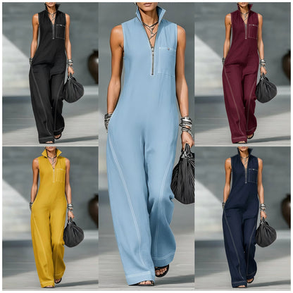 Combinaison "City-Sleek" – Col Montant, Taille Ajustée & Poches Latérales Pratiques
L'élégance minimaliste pour une silhouette élancée