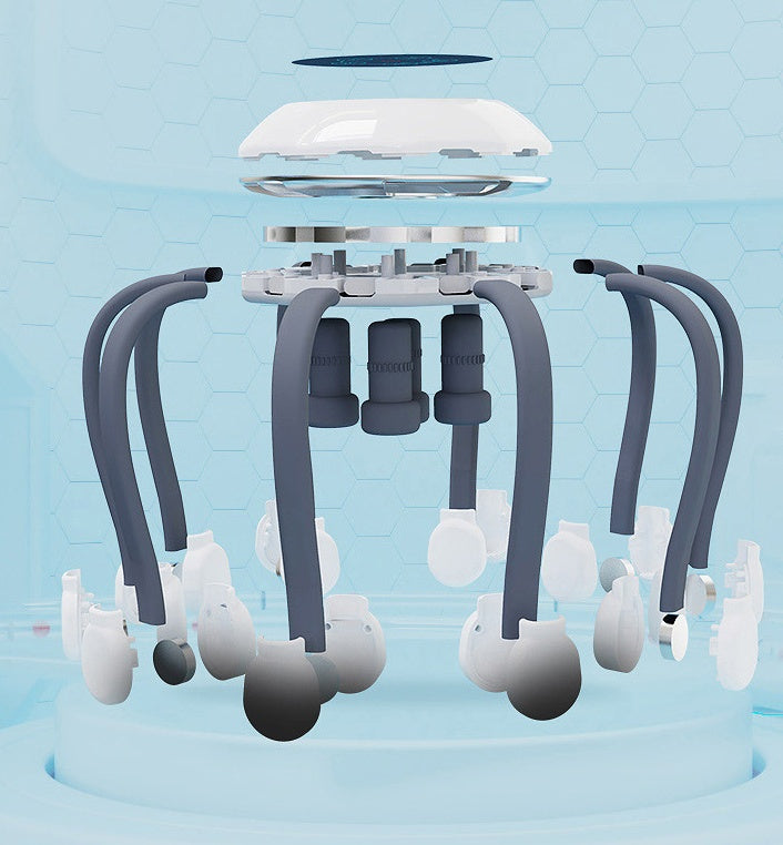 Masseur Capillaire "Octo-Relax" – Stimulation par Micro-Vibrations & Design Ergonomique