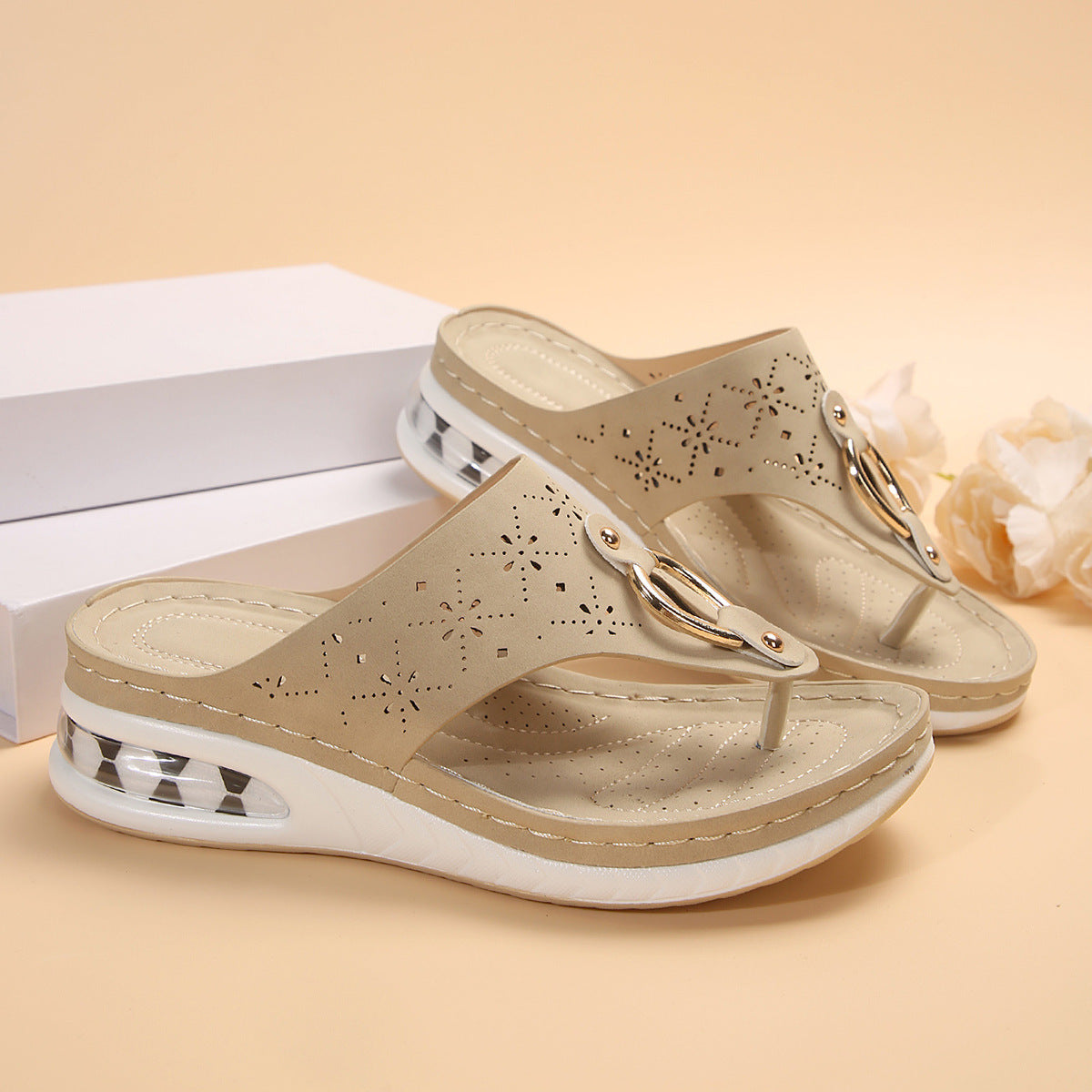 Sandales "Air-Step" à Semelle Épaisse – Confort Coussin d'Air & Design Creux