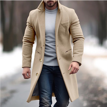 Manteau Long "Élégance Impériale" – Coupe Ajustée & Détails Dorés