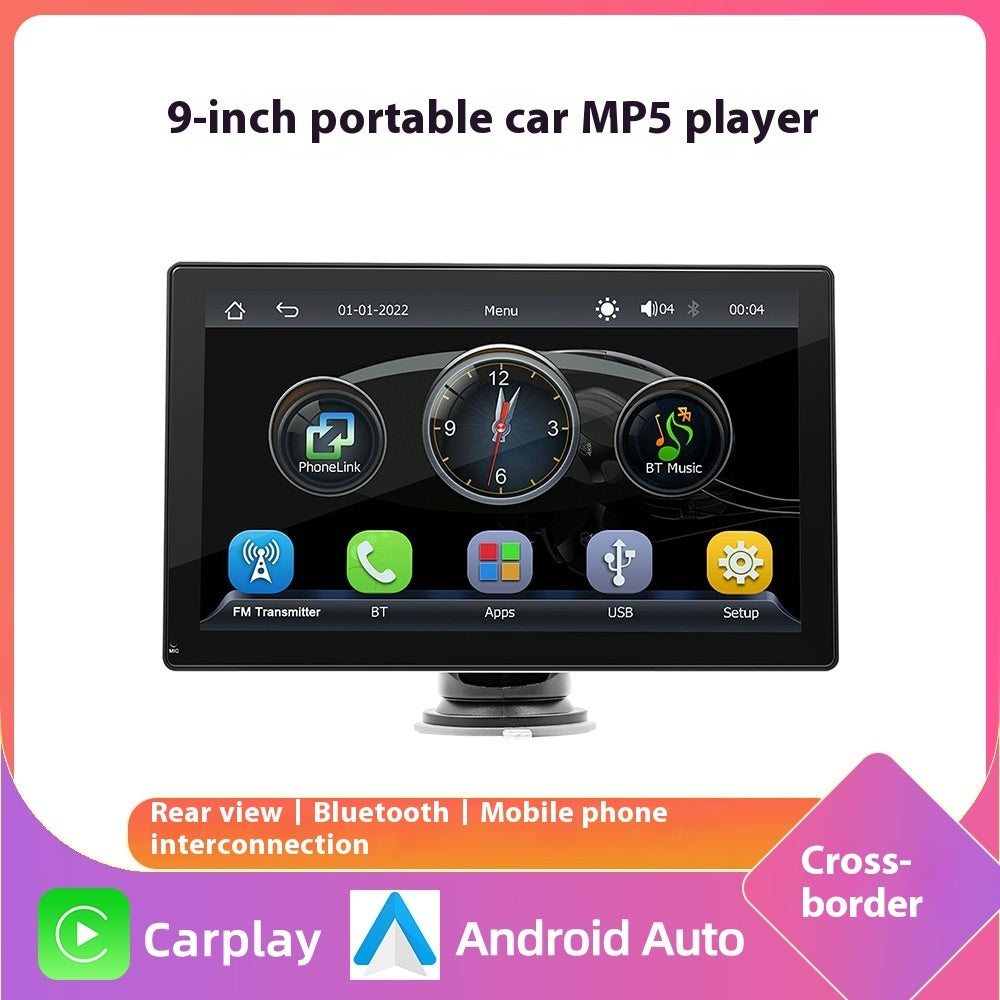 Écran multimédia 9 pouces Portable Carplay Contrôle central Grand écran Navigation du véhicule WiFi Accès Internet Voiture Bluetooth Radio