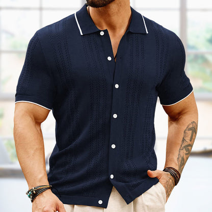 Polo à manches courtes Bouton d'été Relas Top Mode Business Vêtements pour hommes