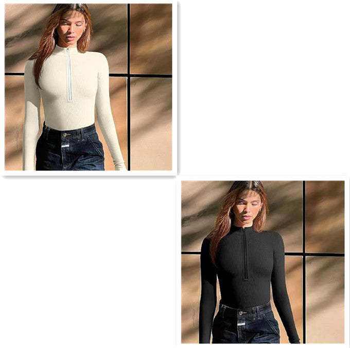 Combinaison "Elite-Contour" – Manches Longues, Zip Frontal & Gainage Intégral Sans Couture