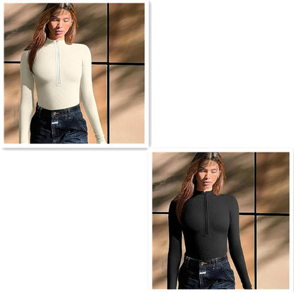 Combinaison "Elite-Contour" – Manches Longues, Zip Frontal & Gainage Intégral Sans Couture