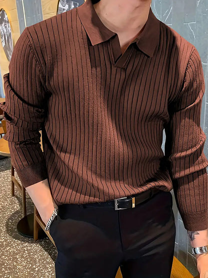 Polo "Waffle-Knit" – Maille Gaufrée Extensible & Coupe Slim Élégante