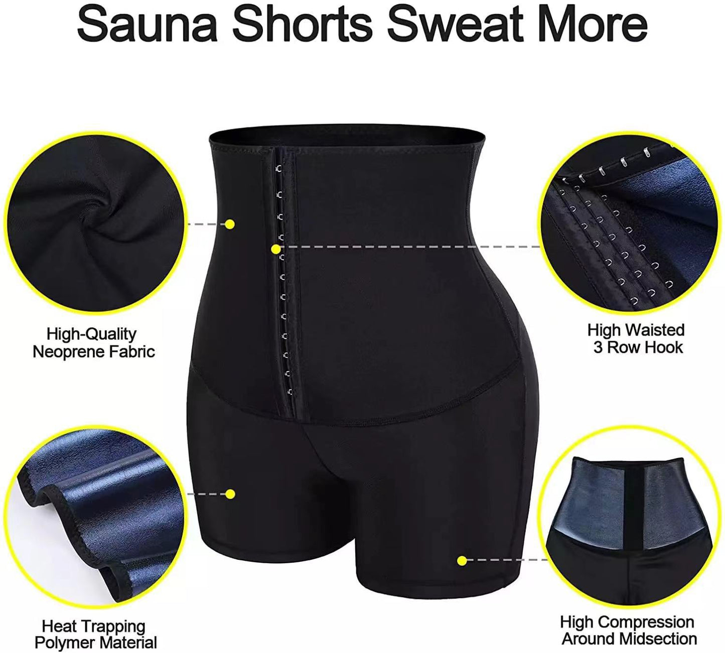 Short de Sudation "Thermo-Sculpt" – Effet Sauna, Taille Haute & Brûle-Graisses