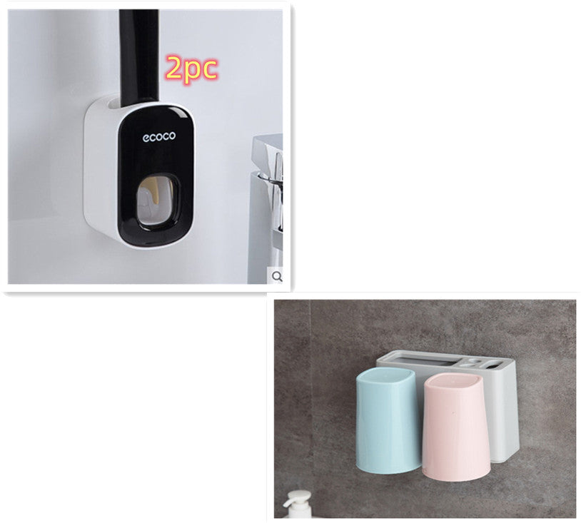 Distributeur "Smile-Press" – Porte-Dentifrice Automatique & Support Mural Antibacté