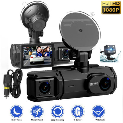Dashcam "Triple-Guard HD" – 3 Lentilles (Avant, Intérieur, Arrière), WIFI & Vision Nocturne
Une vigilance absolue pour vous et votre véhicule